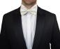 Preview: Men's bow tie elegant ivory striped  V25