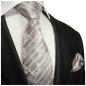 Preview: Men's tie grey white striped necktie 2017