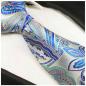 Preview: Men's tie blue silver paisley brocade necktie 2019