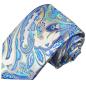 Preview: Men's tie blue silver paisley brocade necktie 2019