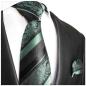 Preview: Men's tie mint green baroque striped necktie 2034
