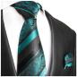 Preview: Men's tie petrol baroque striped necktie 2035