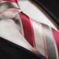 Preview: Men's tie red pink silver striped necktie 2046