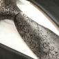 Preview: Men's tie silver grey baroque necktie 2051