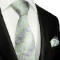 Preview: Men's tie green blue paisley brocade necktie 2058
