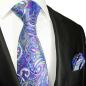 Preview: Men's tie blue green purple paisley necktie 2060