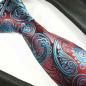 Preview: Men's tie red blue paisley brocade necktie 2061