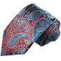 Preview: Men's tie red blue paisley brocade necktie 2061