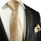 Preview: Men's tie cappuccino brown floral necktie 2101