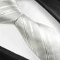 Preview: Men's tie silver white striped necktie 2104