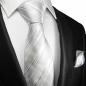 Preview: Men's tie silver white striped necktie 2104