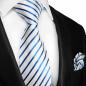 Preview: Men's tie blue white striped necktie 2105