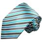Preview: Men's tie turquoise grey striped necktie 250