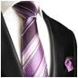 Preview: Men's tie purple violet striped necktie 251