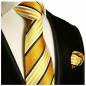 Preview: Men's tie gold orange striped necktie 264