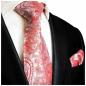 Preview: Men's tie red silver paisley brocade necktie 338