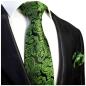 Preview: Men's tie green black paisley necktie 379
