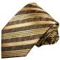 Preview: Men's tie brown gold paisley striped necktie 388