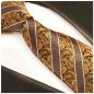 Preview: Men's tie brown paisley striped necktie 392