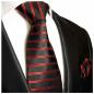 Preview: Men's tie red black striped necktie 400