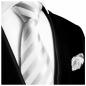Preview: Men's tie silver white striped necktie 401