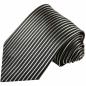 Preview: Men's tie black silver vertical striped necktie 408