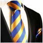 Preview: Men's tie orange blue striped necktie 409