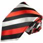 Preview: Men's tie red black silver striped necktie 410