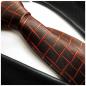 Preview: Men's tie red-brown orange checked necktie 412