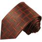 Preview: Men's tie red-brown orange checked necktie 412