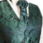 Preview: Wedding vest with plastron green paisley V14