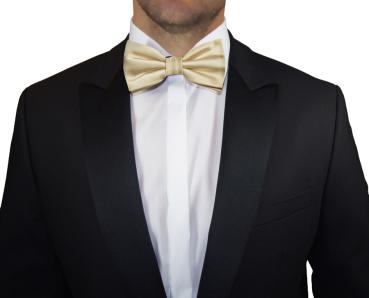Men's bow tie modern elegant gold plain satin 980