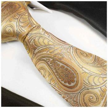 Men's tie yellow brown paisley brocade necktie 2010