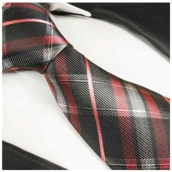Men's tie black pink striped tartan pattern necktie 2014