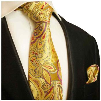 Men's tie yellow red paisley floral necktie 2028
