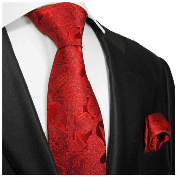 Men's tie red paisley floral necktie 2030