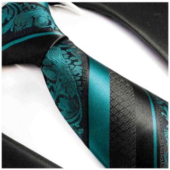 Men's tie petrol baroque striped necktie 2035