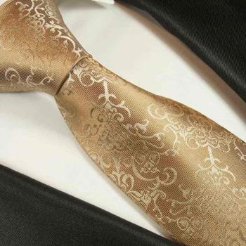 Men's tie gold brown baroque necktie 2049