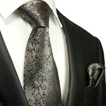 Men's tie silver grey baroque necktie 2051