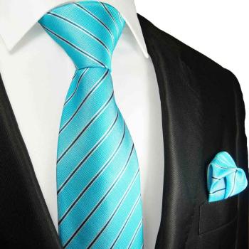 Men's tie turquoise striped necktie 2099