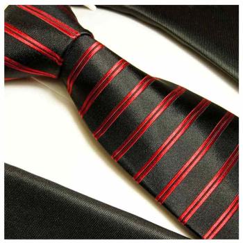 Men's tie red black striped necktie 400