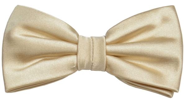 Men's bow tie modern elegant gold plain satin 980