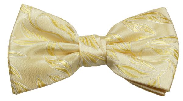 Men's bow tie festive cream floral leaf pattern wedding V15