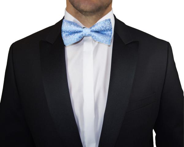 Men's bow tie festive light blue floral V2133