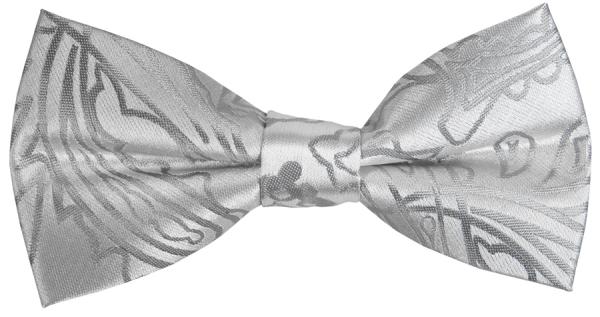 Men's bow tie elegant silver paisley V3