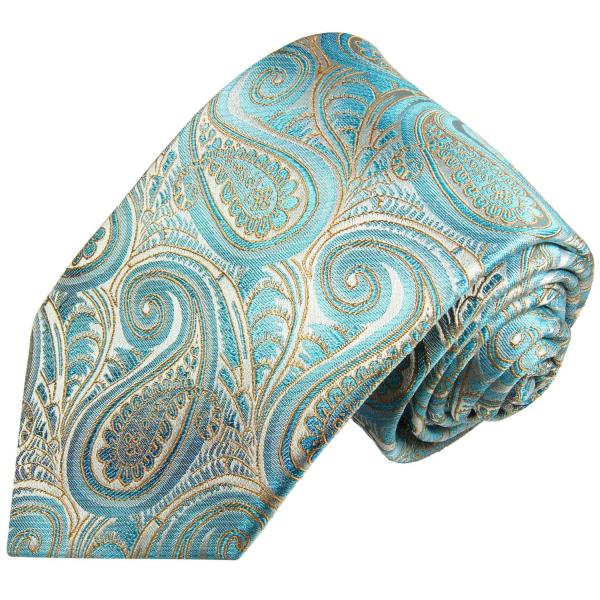 Men's tie turquoise paisley brocade necktie 2016