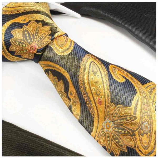 Men's tie baul yellow gold paisley brocade necktie 2025