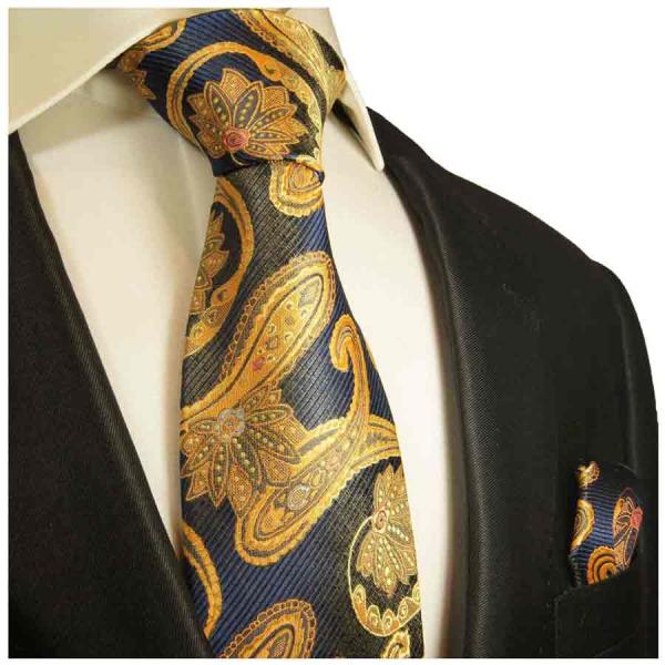 Men's tie baul yellow gold paisley brocade necktie 2025