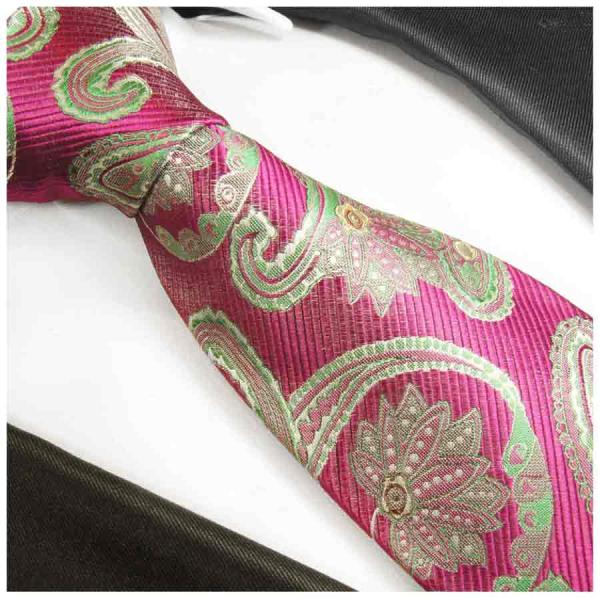 Men's tie pink green paisley brocade necktie 2026