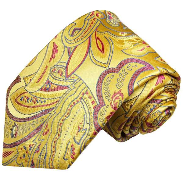 Men's tie yellow red paisley floral necktie 2028